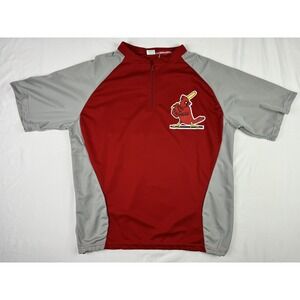 St Louis Cardinals Baseball Pullover MLB Cage Jacket ~ Adult XL Short Sleeve SGA